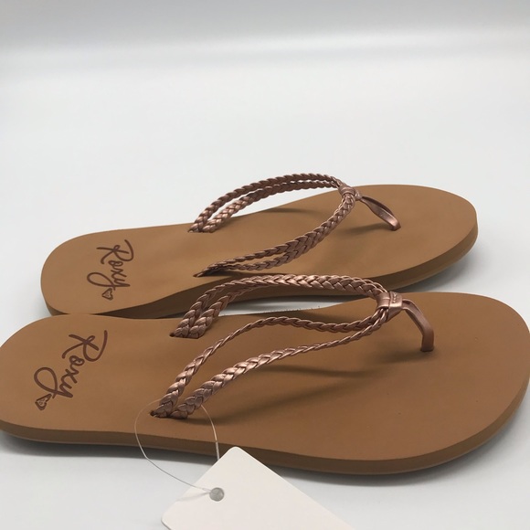 Rose Gold Roxy Flip Flops - Picture 3 of 5